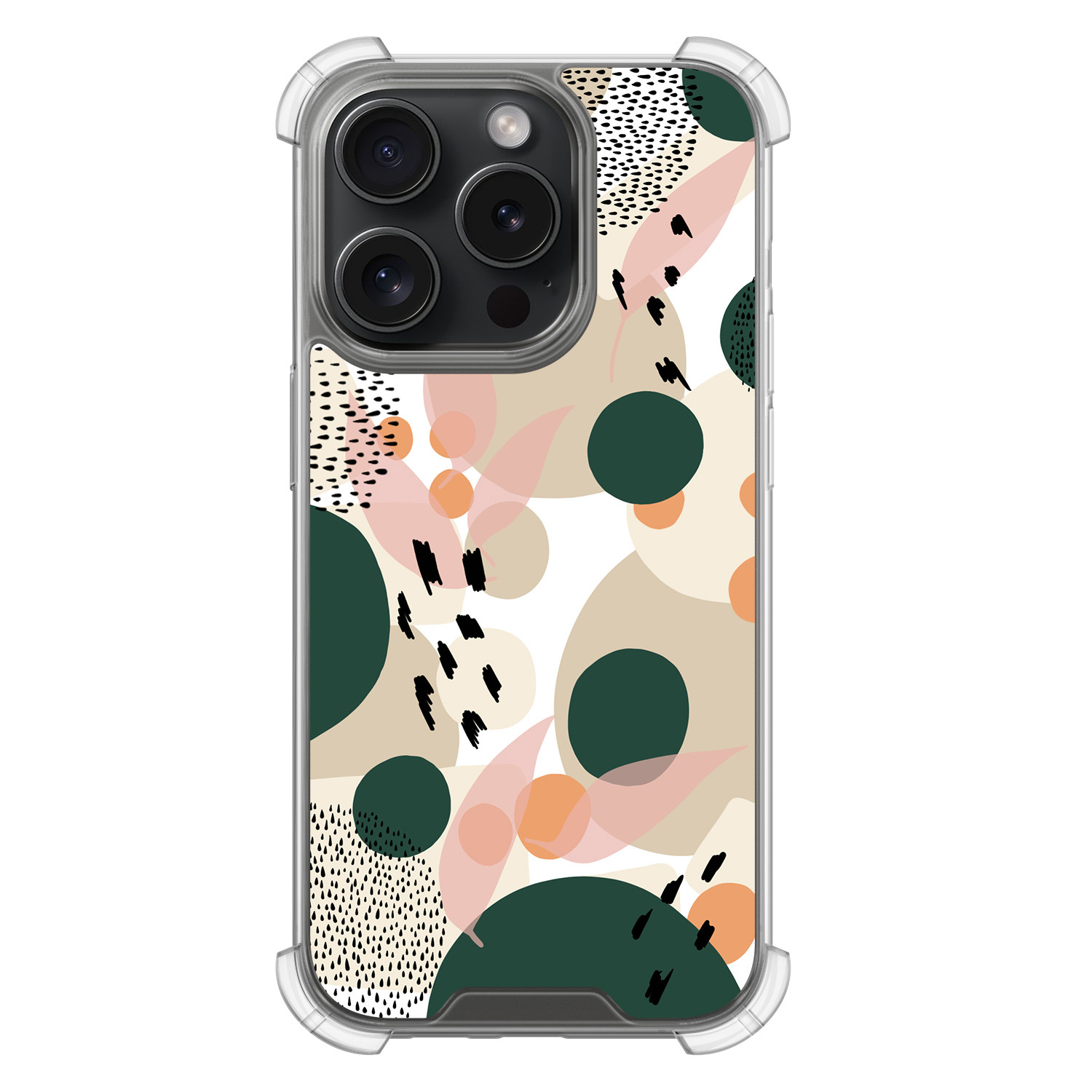 Leuke Telefoonhoesjes iPhone 15 Pro shockproof case - Abstract painted