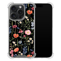 Leuke Telefoonhoesjes iPhone 15 Pro shockproof case - Dark flowers