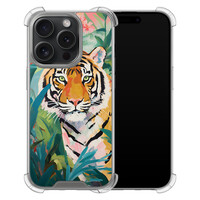 Leuke Telefoonhoesjes iPhone 15 Pro shockproof case - Tijger in de jungle