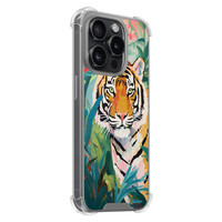 Leuke Telefoonhoesjes iPhone 15 Pro shockproof case - Tijger in de jungle