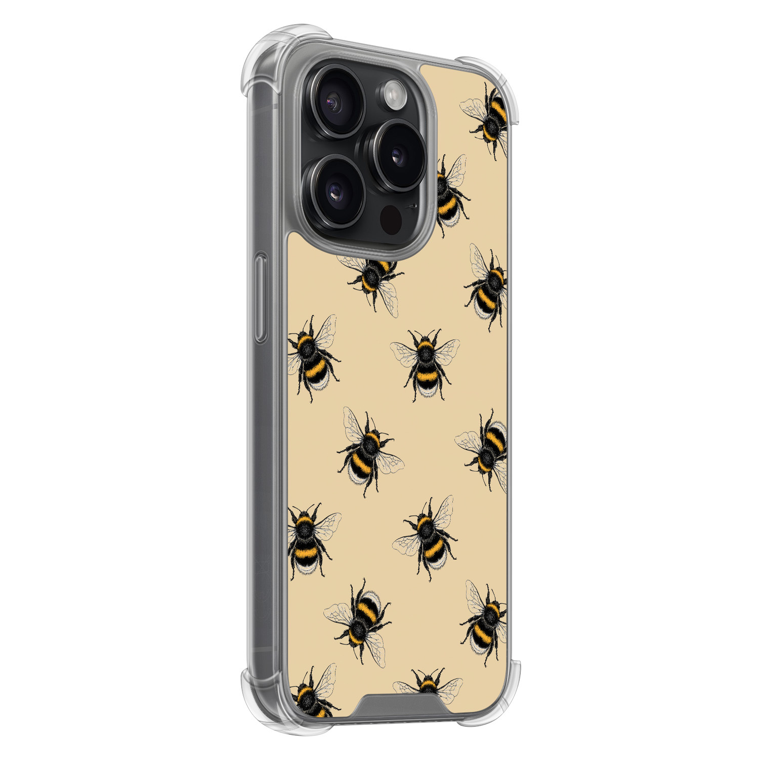 Leuke Telefoonhoesjes iPhone 15 Pro shockproof case - Bee happy