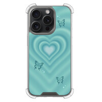 Leuke Telefoonhoesjes iPhone 15 Pro shockproof case - Retro hart vlinder