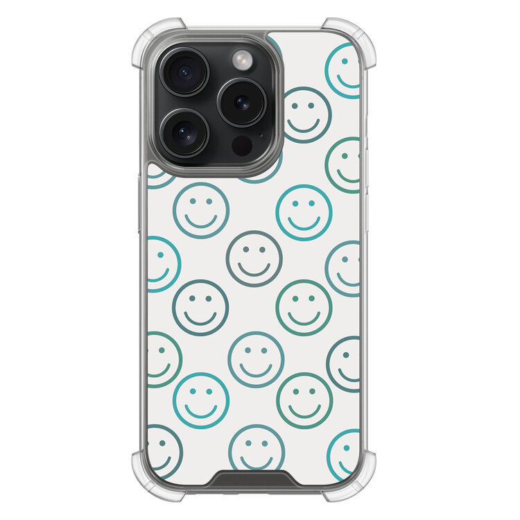Leuke Telefoonhoesjes iPhone 15 Pro shockproof case - Happy faces