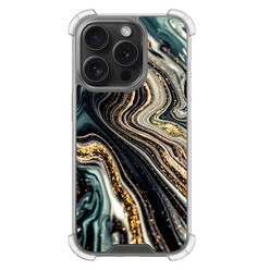 Leuke Telefoonhoesjes iPhone 15 Pro shockproof case - Marmer swirl