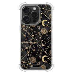Leuke Telefoonhoesjes iPhone 15 Pro shockproof case - Sun, moon & stars