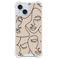 Leuke Telefoonhoesjes iPhone 15 shockproof case - Abstract faces