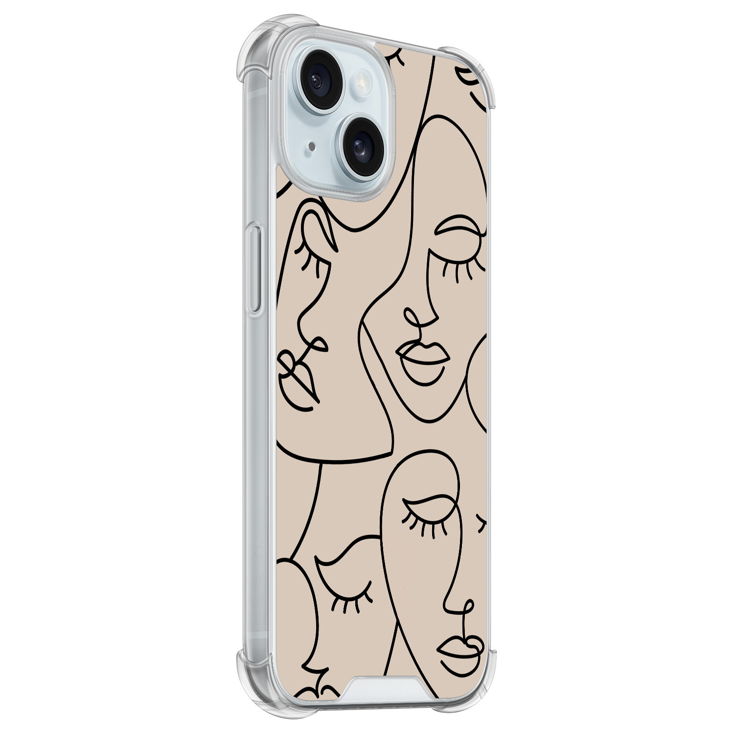 Leuke Telefoonhoesjes iPhone 15 shockproof case - Abstract faces