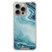 Leuke Telefoonhoesjes iPhone 15 Pro Max shockproof case - Marmer blauw