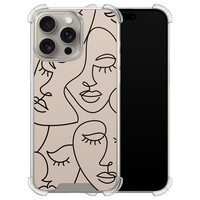 Leuke Telefoonhoesjes iPhone 15 Pro Max shockproof case - Abstract faces