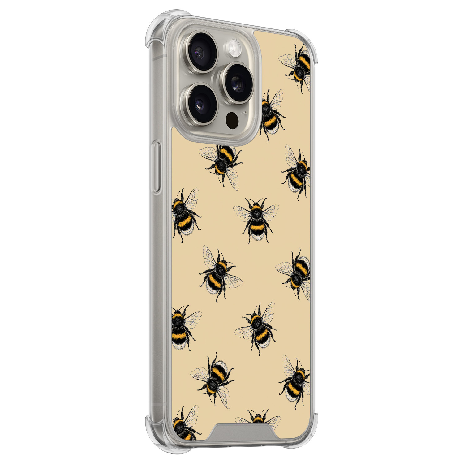 Leuke Telefoonhoesjes iPhone 15 Pro Max shockproof case - Bee happy