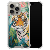 Leuke Telefoonhoesjes iPhone 15 Pro Max shockproof case - Tijger in de jungle