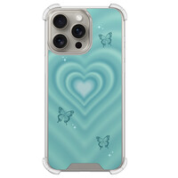 Leuke Telefoonhoesjes iPhone 15 Pro Max shockproof case - Retro hart vlinder