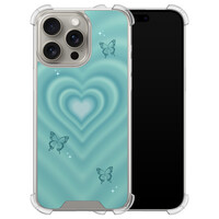 Leuke Telefoonhoesjes iPhone 15 Pro Max shockproof case - Retro hart vlinder