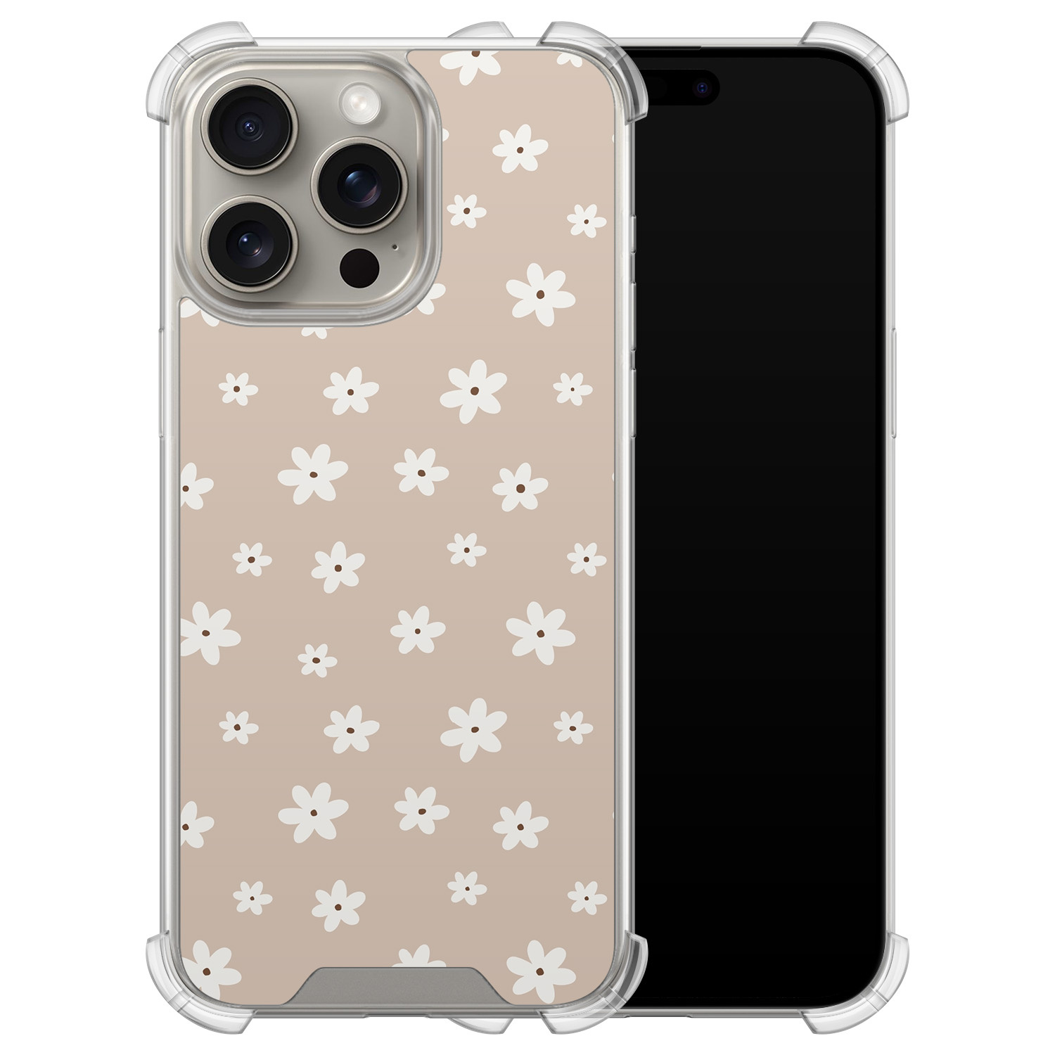 Leuke Telefoonhoesjes iPhone 15 Pro Max shockproof case - Cute flowers