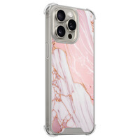 Leuke Telefoonhoesjes iPhone 15 Pro Max shockproof case - Marmer babyroze