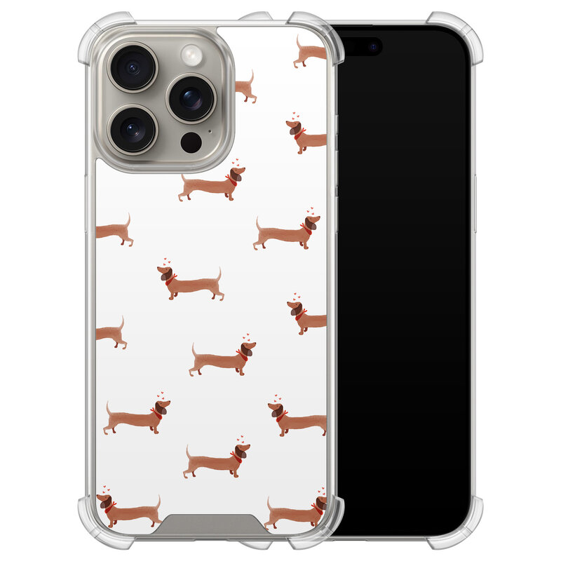 Leuke Telefoonhoesjes iPhone 15 Pro Max shockproof case - Teckels
