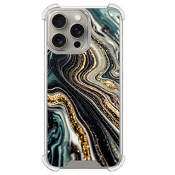 Leuke Telefoonhoesjes iPhone 15 Pro Max shockproof case - Marmer swirl