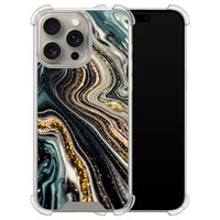 Leuke Telefoonhoesjes iPhone 15 Pro Max shockproof case - Marmer swirl