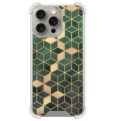 Leuke Telefoonhoesjes iPhone 15 Pro Max shockproof case - Kubus groen
