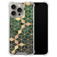 Leuke Telefoonhoesjes iPhone 15 Pro Max shockproof case - Kubus groen