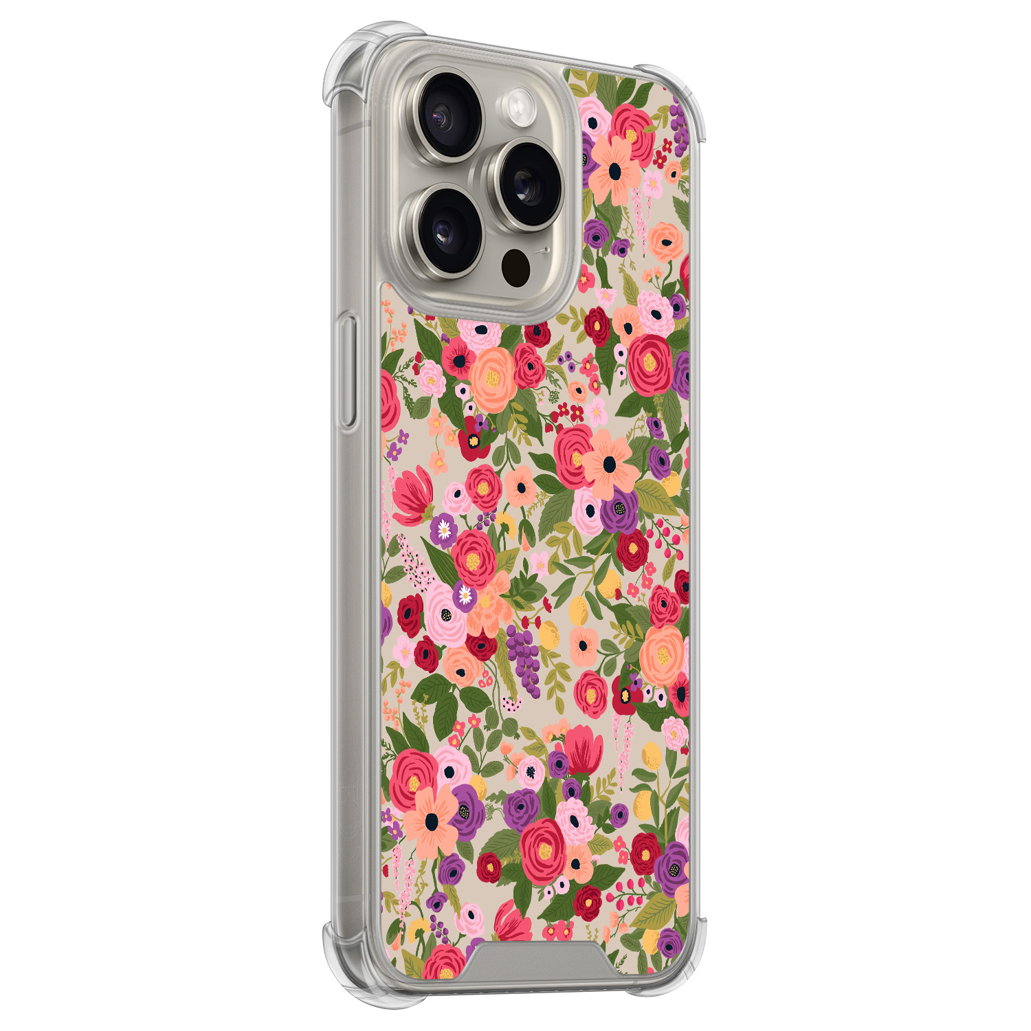 Leuke Telefoonhoesjes iPhone 15 Pro Max shockproof case - Floral garden