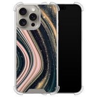 Leuke Telefoonhoesjes iPhone 15 Pro Max shockproof case - Marble waves