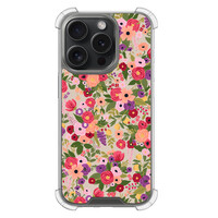 Leuke Telefoonhoesjes iPhone 15 Pro shockproof case - Floral garden