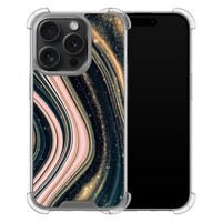 Leuke Telefoonhoesjes iPhone 15 Pro shockproof case - Marble waves