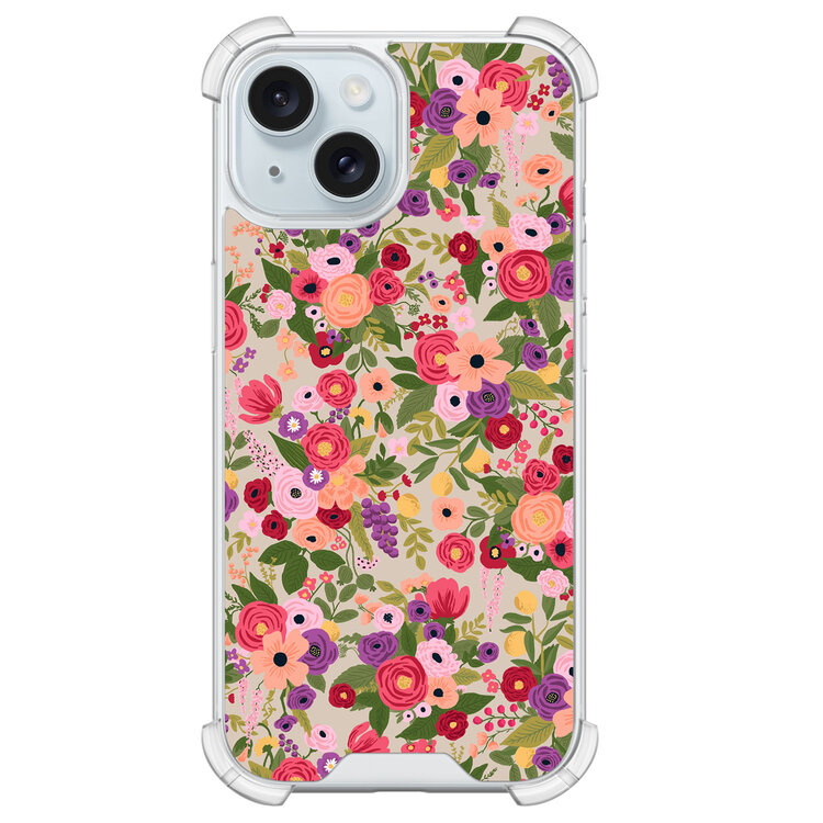 Leuke Telefoonhoesjes iPhone 15 shockproof case - Floral garden
