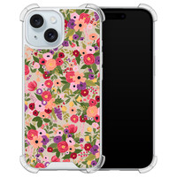 Leuke Telefoonhoesjes iPhone 15 shockproof case - Floral garden