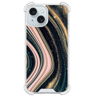 Leuke Telefoonhoesjes iPhone 15 shockproof case - Marble waves