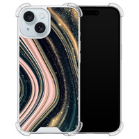 Leuke Telefoonhoesjes iPhone 15 shockproof case - Marble waves