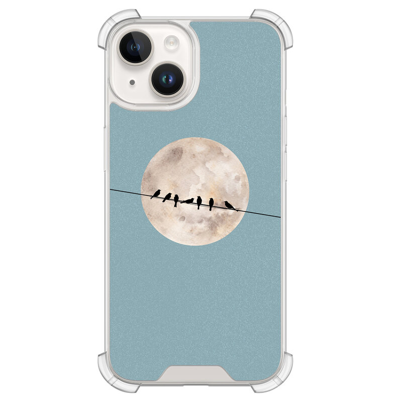 Leuke Telefoonhoesjes iPhone 14 shockproof case - Moon birds