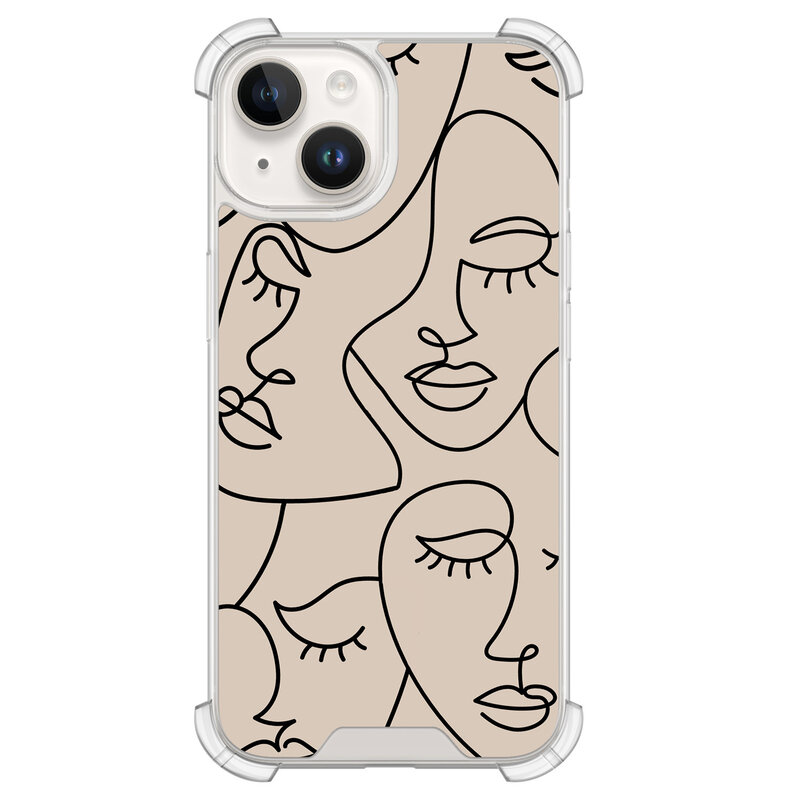 Leuke Telefoonhoesjes iPhone 14 shockproof case - Abstract faces