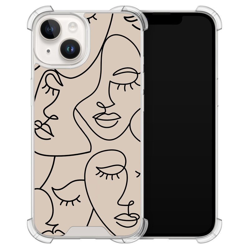 Leuke Telefoonhoesjes iPhone 14 shockproof case - Abstract faces