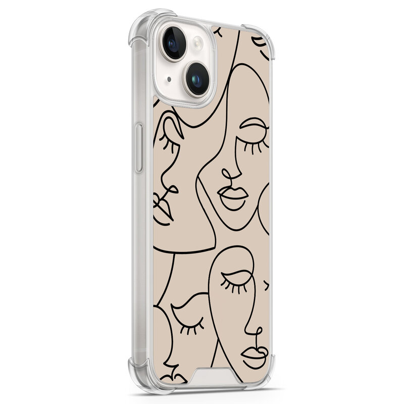 Leuke Telefoonhoesjes iPhone 14 shockproof case - Abstract faces
