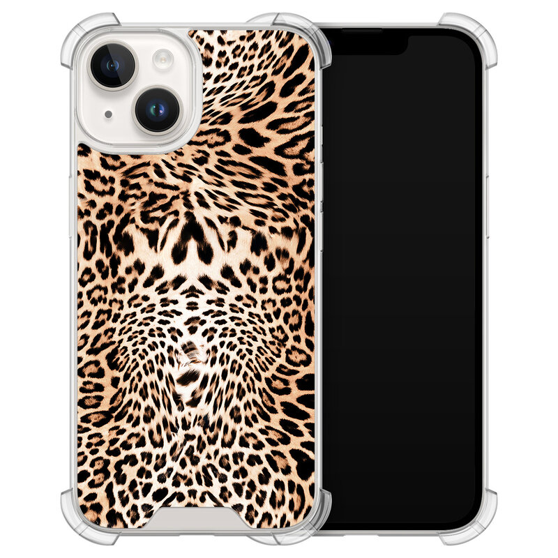 Leuke Telefoonhoesjes iPhone 14 shockproof case - Luipaardprint
