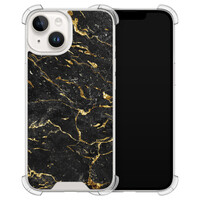 Leuke Telefoonhoesjes iPhone 14 shockproof case - Marmer zwart goud