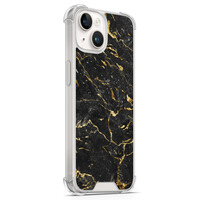 Leuke Telefoonhoesjes iPhone 14 shockproof case - Marmer zwart goud