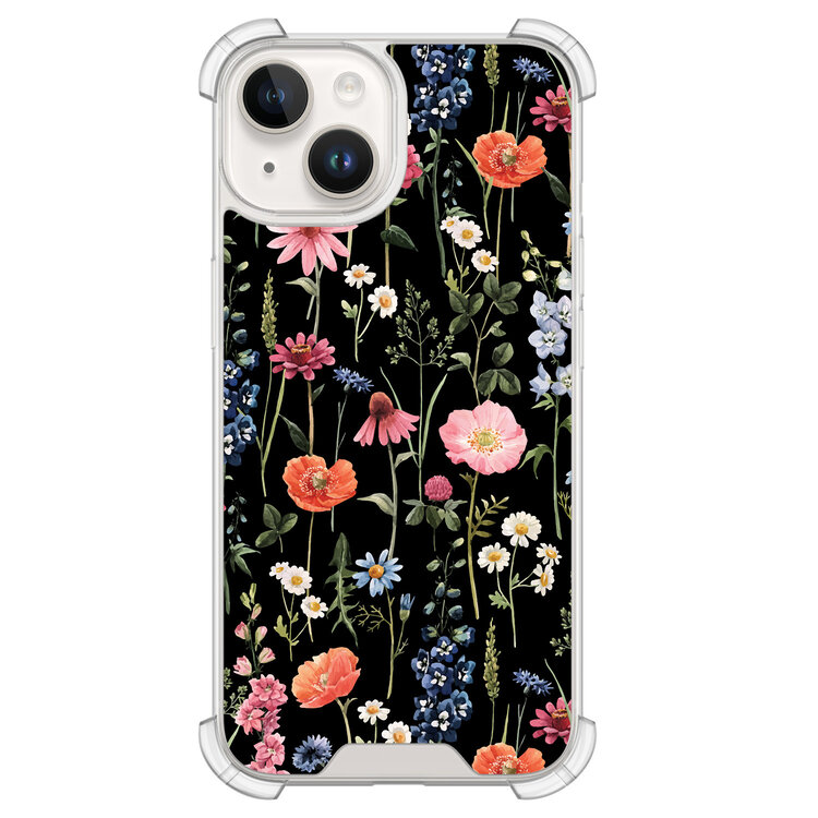 Leuke Telefoonhoesjes iPhone 14 shockproof case - Dark flowers