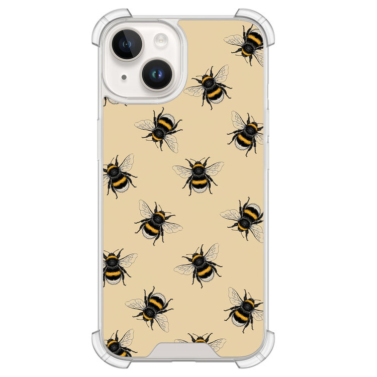 Leuke Telefoonhoesjes iPhone 14 shockproof case - Bee happy