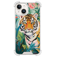 Leuke Telefoonhoesjes iPhone 14 shockproof case - Tijger in de jungle