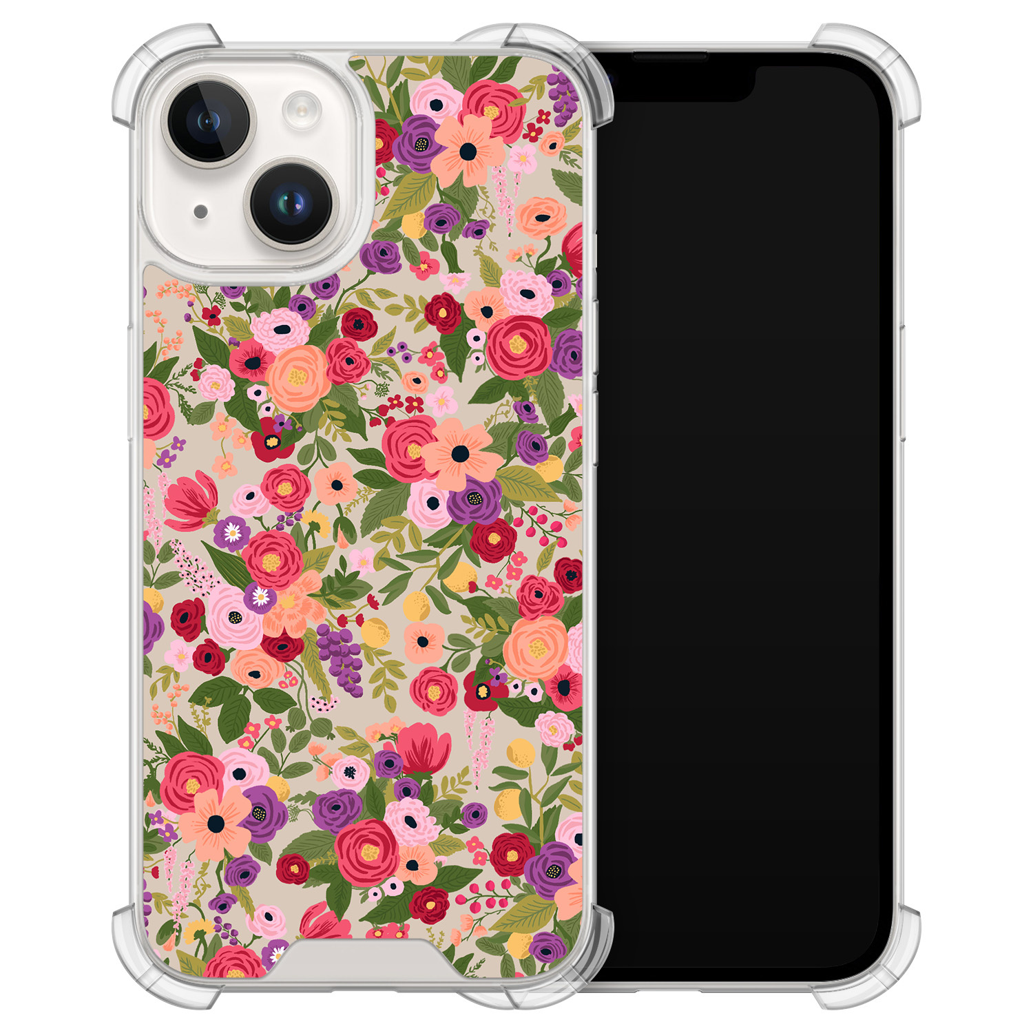 Leuke Telefoonhoesjes iPhone 14 shockproof case - Floral garden