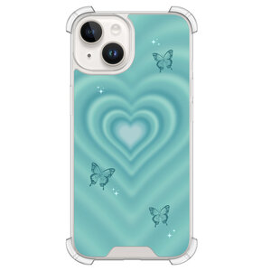 Leuke Telefoonhoesjes iPhone 14 shockproof case - Retro hart vlinder