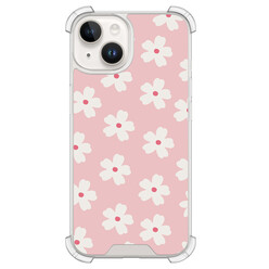 Leuke Telefoonhoesjes iPhone 14 shockproof case - Roze retro bloempjes