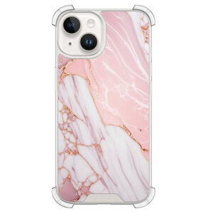 Leuke Telefoonhoesjes iPhone 14 shockproof case - Marmer babyroze