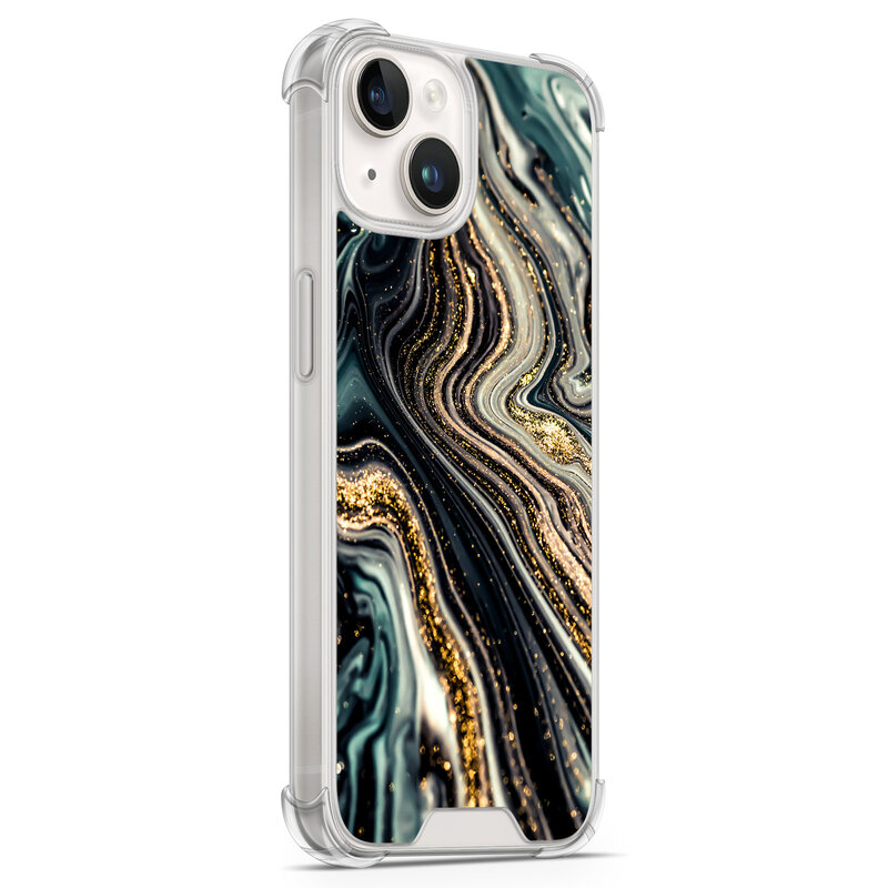 Leuke Telefoonhoesjes iPhone 14 shockproof case - Marmer swirl