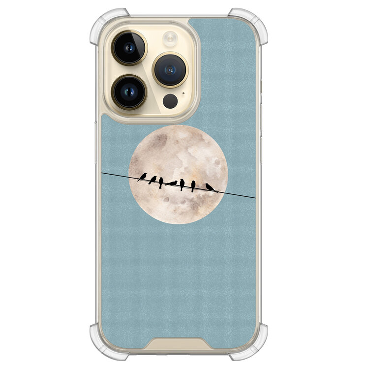 Leuke Telefoonhoesjes iPhone 14 Pro shockproof case - Moon birds