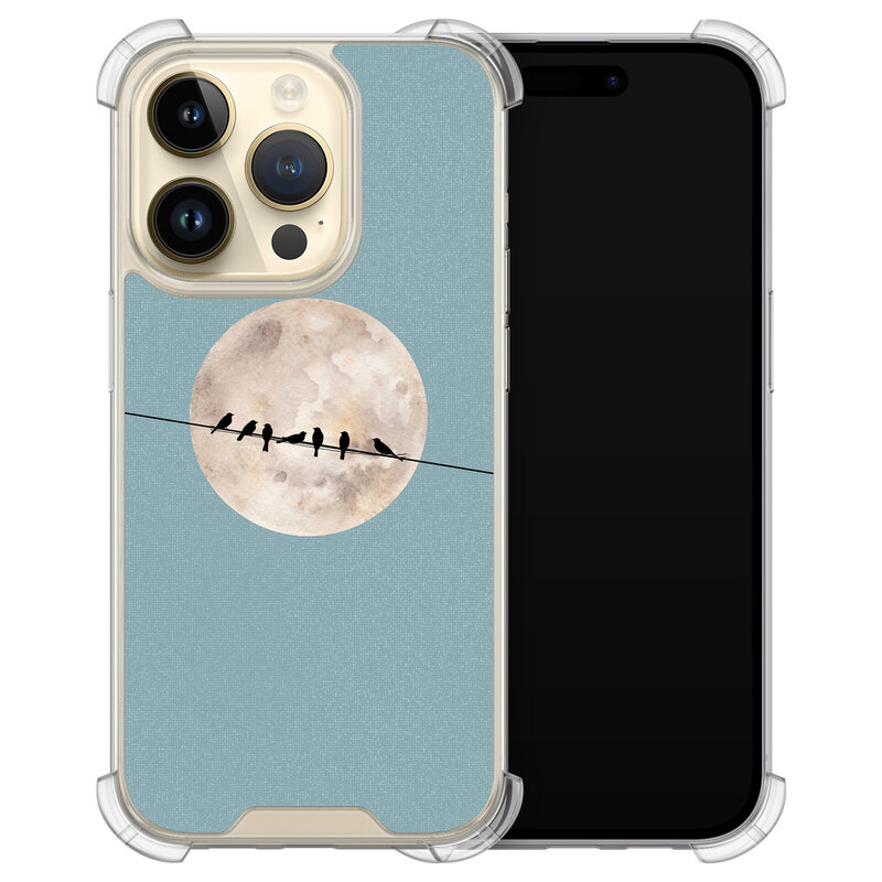 Leuke Telefoonhoesjes iPhone 14 Pro shockproof case - Moon birds