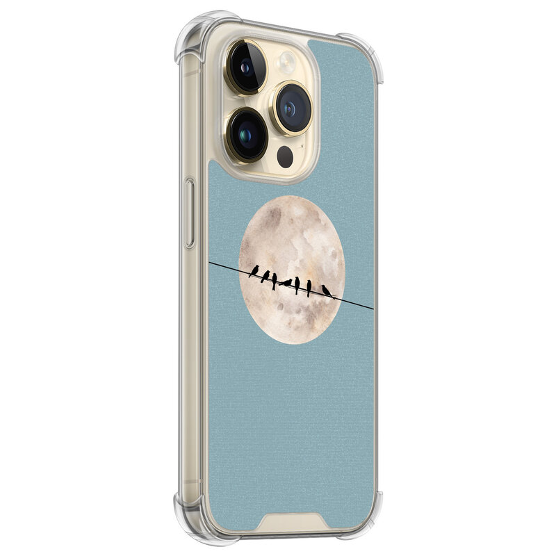 Leuke Telefoonhoesjes iPhone 14 Pro shockproof case - Moon birds